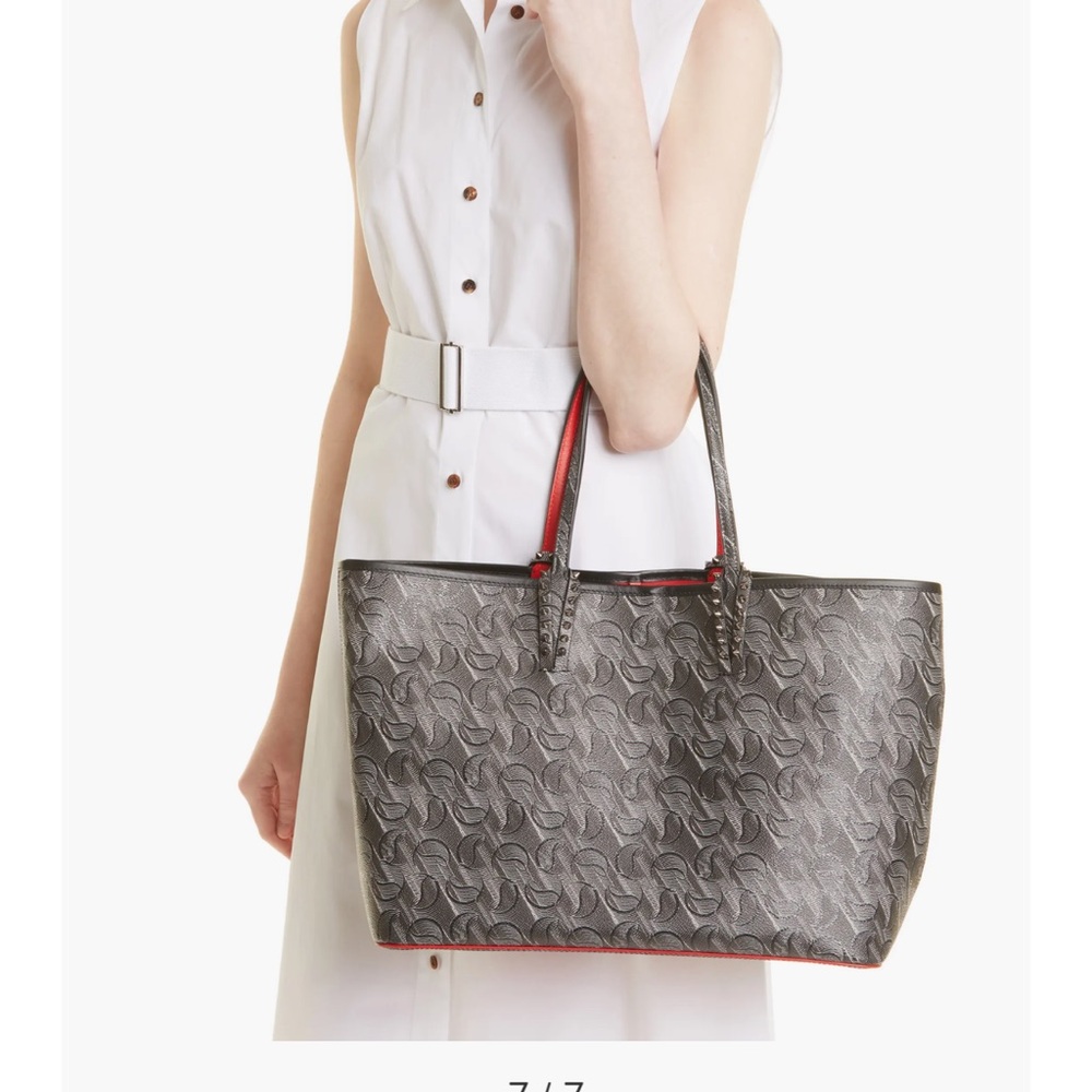 Brand NWT Christian Louboutin Cabata Monogram Toile Large Tote Bag and Pouch - Picture 6 of 15